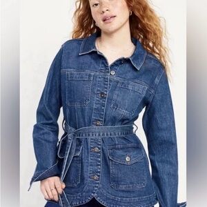 Women's Denim Belted Jacket